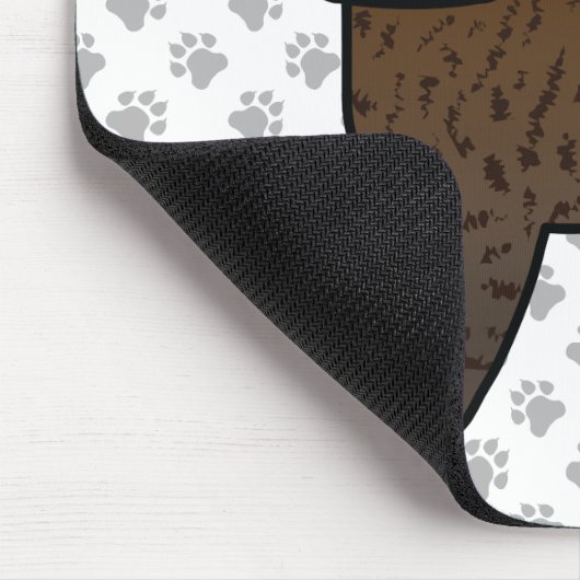 Brindle English Staffie Cute Cartoon Dog & Paws Muismat (Hoek)