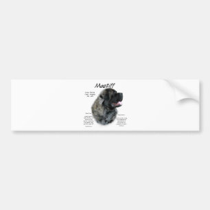 Brindle Fluffy Mastiff Geschiedenis Bumpersticker