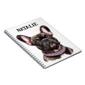 Brindle Franse Bulldog Portret gepersonaliseerd Notitieboek (Rechterzijde)