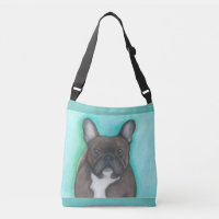 Brindle French Bulldog cross-body bag