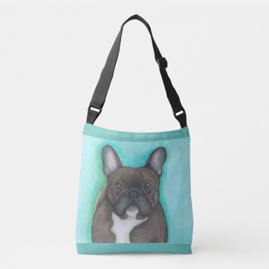 Brindle French Bulldog cross-body bag Crossbody Tas (Voorkant)