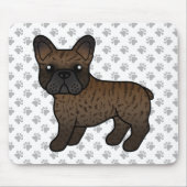 Brindle French Bulldog Cute Cartoon Dog Muismat (Voorkant)