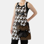 Brindle French Bulldog Cute Cartoon Dog & Name Schort (Insitu)