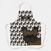 Brindle French Bulldog Cute Cartoon Dog & Name Schort (Voorkant)