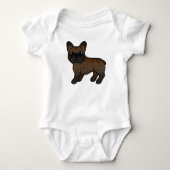 Brindle French Bulldog Cute Cartoon Dog Romper (Voorkant)