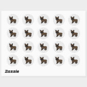 Brindle French Bulldog Cute Cartoon Dog Ronde Sticker (Vel)