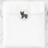 Brindle French Bulldog Cute Cartoon Dog Ronde Sticker (Tas)