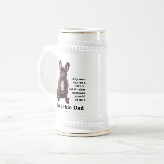 Brindle French Bulldog Dad Bierpul (Voorkant links)
