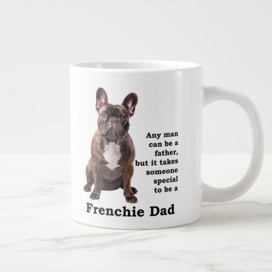 Brindle French Bulldog Dad Grote Koffiekop (Rechts)