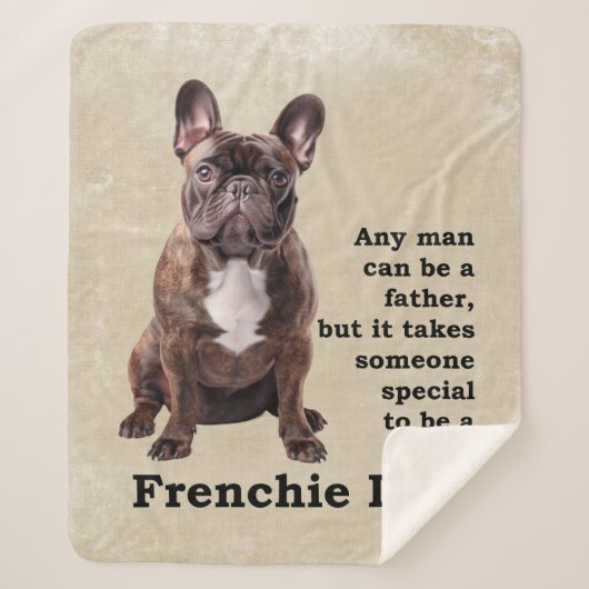 Brindle French Bulldog Dad Sherpa Deken (Voorkant)