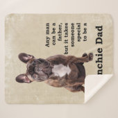 Brindle French Bulldog Dad Sherpa Deken (Voorkant (horizontaal))