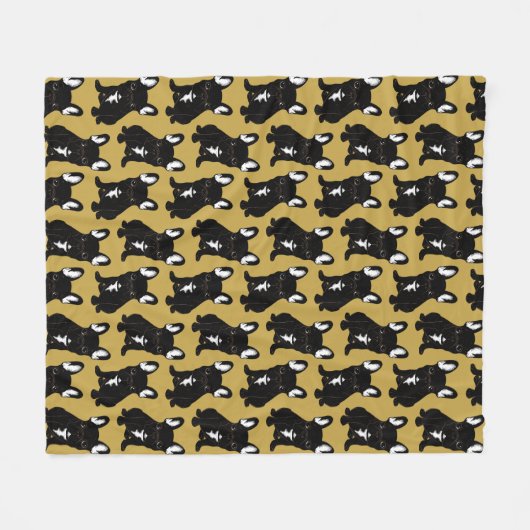 Brindle French Bulldog Fleece Deken (Voorkant (Horizontaal))