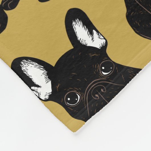Brindle French Bulldog Fleece Deken (Hoek)