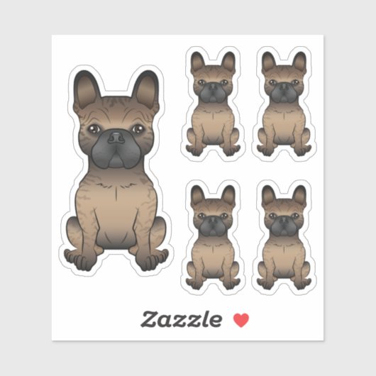 Brindle French Bulldog / Frenchie Cute Cartoon Dog Sticker (Vel)
