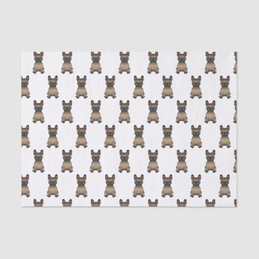 Brindle French Bulldog / Frenchie Cute Dog Pattern Tissuepapier (Voorkant)