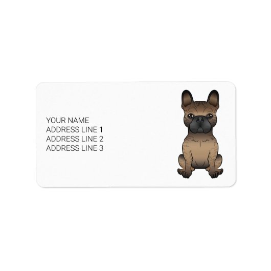 Brindle French Bulldog / Frenchie Cute Dog & Text Etiket (Voorkant)