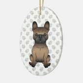 Brindle French Bulldog / Frenchie Cute Dog & Text Keramisch Ornament (Links)