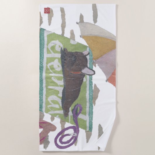 Brindle French Bulldog, Frenchie, Modern Strandlaken (Voorkant)