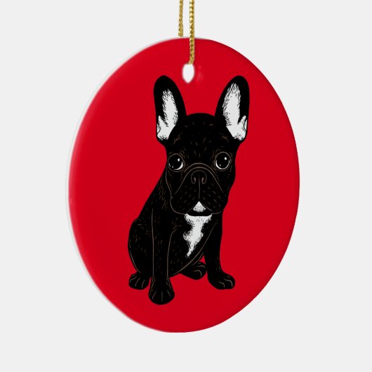 Brindle French Bulldog Keramisch Ornament (Rechts)