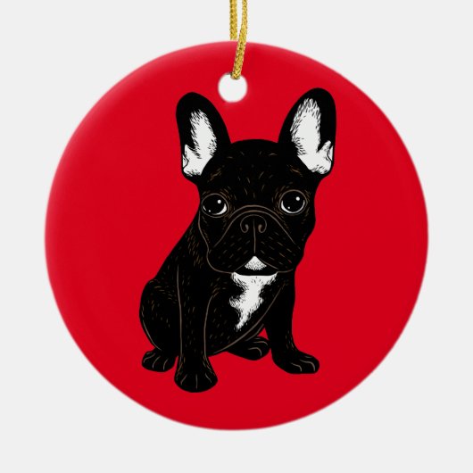 Brindle French Bulldog Keramisch Ornament (Voorkant)