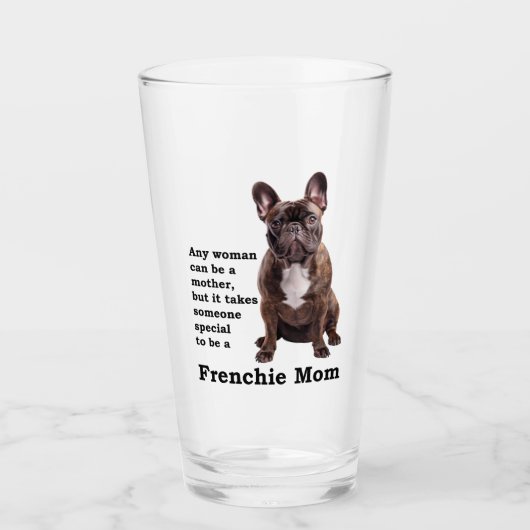 Brindle French Bulldog mama Glas (Voorkant)