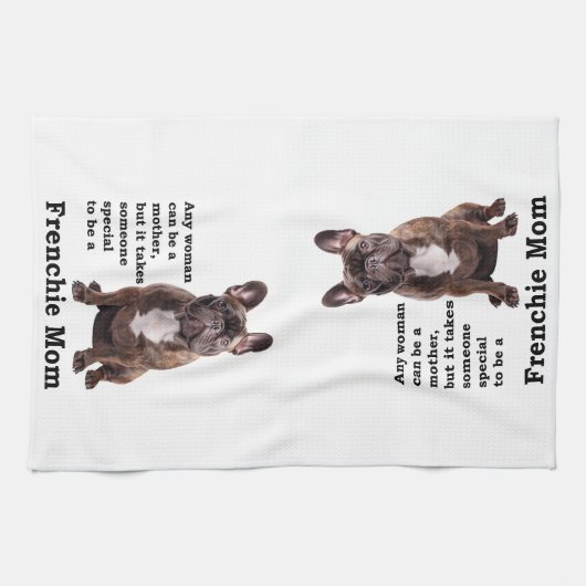 Brindle French Bulldog mama Theedoek (Horizontaal)