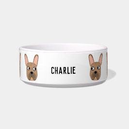 Brindle French Bulldog Name Bowl Voerbakje