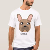 Brindle French Bulldog Personalized T-Shirt (Voorkant)