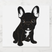 Brindle French Bulldog Sparkling Wijnetiket (Enkel label)