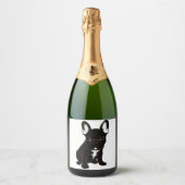 Brindle French Bulldog Sparkling Wijnetiket (Voorkant)
