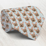 Brindle French Bulldog Stropdas<br><div class="desc">Een leuk kleine Brindle French Bulldog of Frenchie patroon op een eendeneiblauwe achtergrond. Geweldig voor alle hondenliefhebbers, dierenartsen, dierenartsen en dierenartsen. Originele kunst van Nic Squirrell.</div>