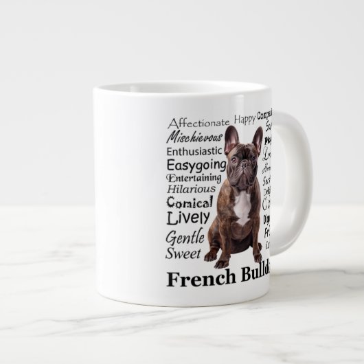 Brindle French Bulldog Traits Grote Koffiekop (Voorkant rechts)