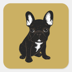 Brindle French Bulldog Vierkante Sticker