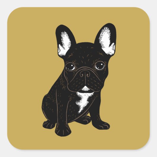 Brindle French Bulldog Vierkante Sticker (Voorkant)