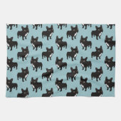 Brindle Frenchie gaat graag wandelen Theedoek (Horizontaal)