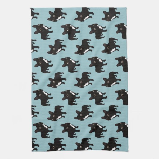 Brindle Frenchie gaat graag wandelen Theedoek (Verticaal)