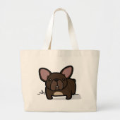 Brindle Frenchie Grote Tote Bag (Voorkant)