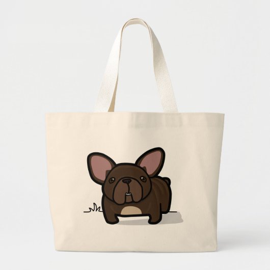 Brindle Frenchie Grote Tote Bag (Voorkant)