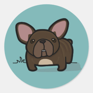 Brindle Frenchie Ronde Sticker