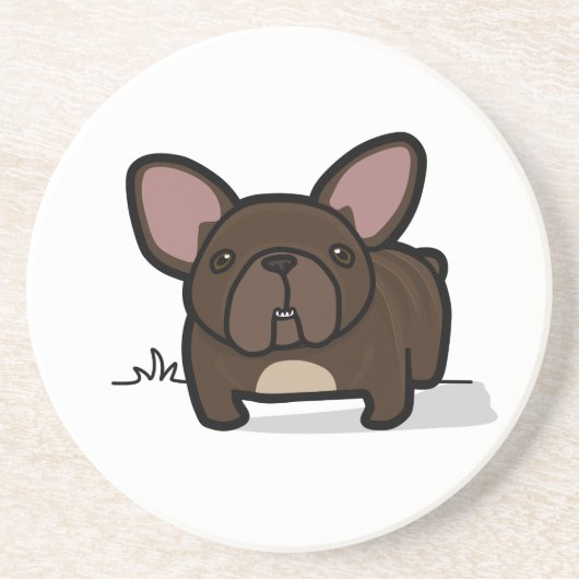 Brindle Frenchie Zandsteen Onderzetter (Voorkant)