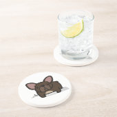 Brindle Frenchie Zandsteen Onderzetter (Zijkant)