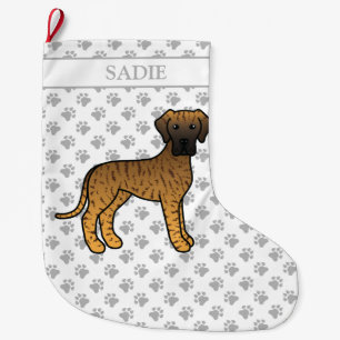 Brindle Great Dane Cute Cartoon Dog & Name Grote Kerstsok