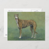 "Brindle Greyhound" Briefkaart van de Dog Art (Voorkant / Achterkant)