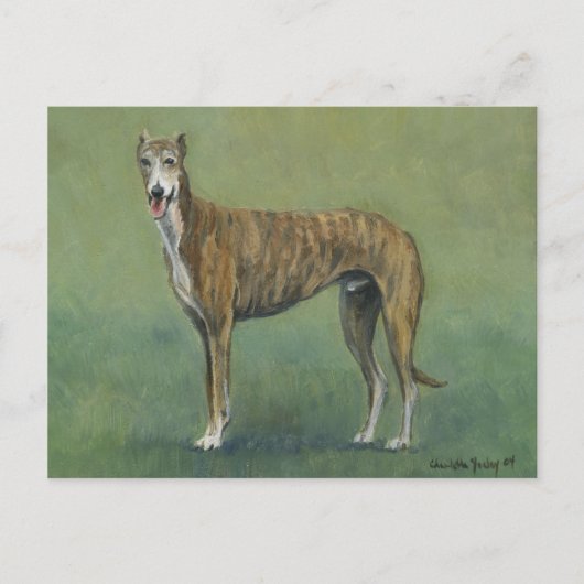 "Brindle Greyhound" Briefkaart van de Dog Art (Voorkant)