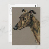 "Brindle Greyhound" Briefkaart van de Dog Art (Voorkant / Achterkant)