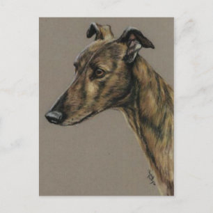 "Brindle Greyhound" Briefkaart van de Dog Art