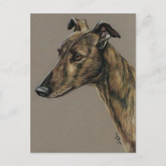 "Brindle Greyhound" Briefkaart van de Dog Art (Voorkant)