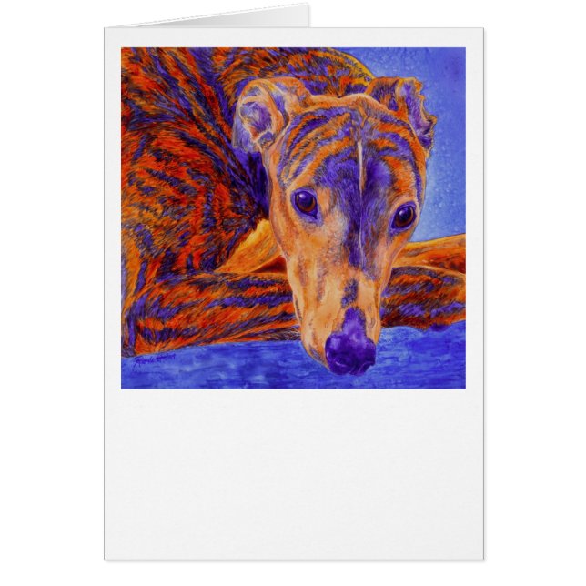 Brindle Greyhound Card - "Ace" (Voorkant)