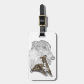 Brindle Greyhound Dog Art Bagagelabel (Voorkant verticaal)
