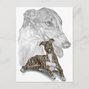 Brindle Greyhound Dog Art Briefkaart